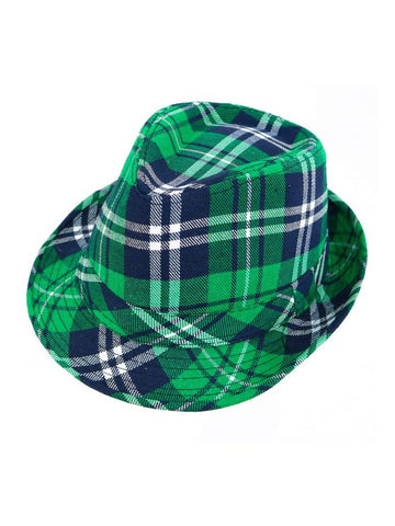 Skeleteen Irish Plaid Green Fedora - St. Patrick's Day Costume Accessories Leprechaun Hat